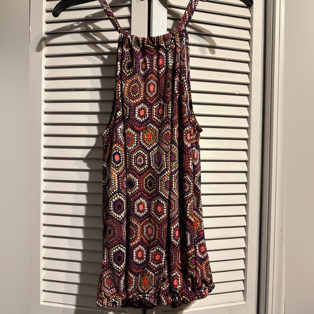 Trina Turk Stretchy Mosaic Faux Wrap Sleeveless Top